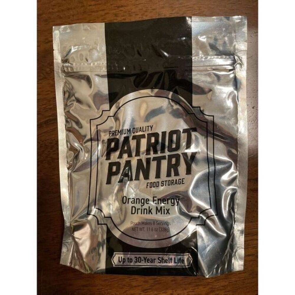 Patriot Pantry Survival Emergency Food Orange Energy Drink Mix 8 Servings